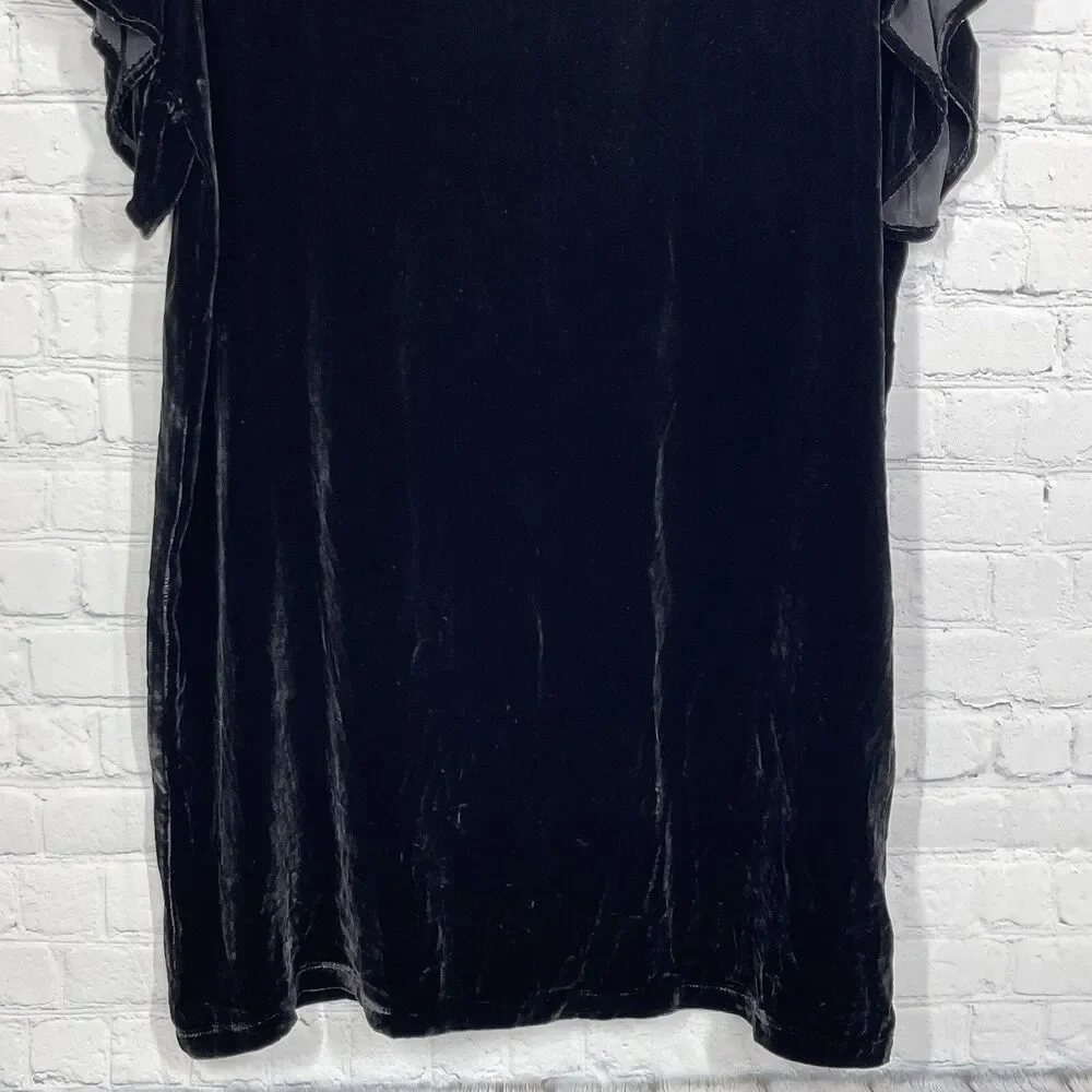Current Elliott Mini Dress Black Women Size 2 Velvet Effortless Cool Gir Punk